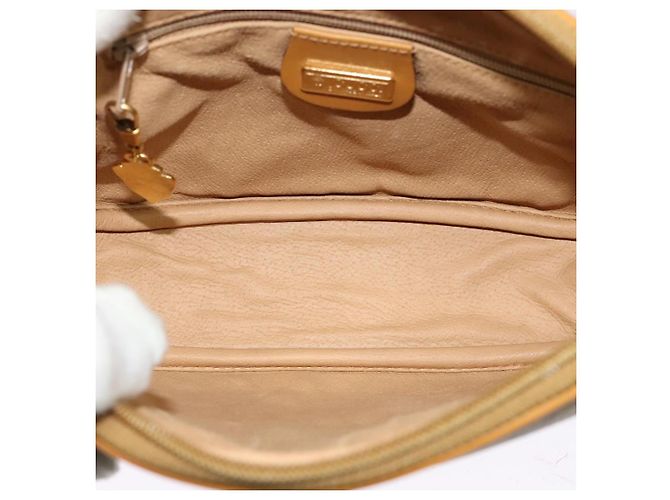 Gucci Borsa a Spalla Micro GG Supreme PVC Marrone Oro 007 084 0094 Auth BA1504 D'oro - vista 9