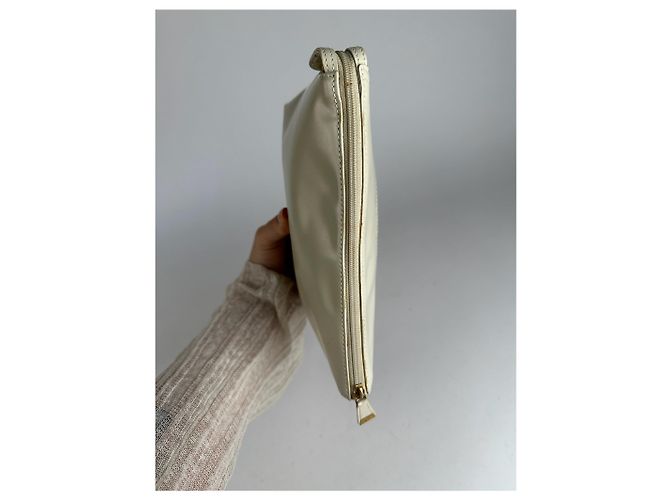 Clutch in pelle vintage Loewe Madrid bianca Bianco - vista 5