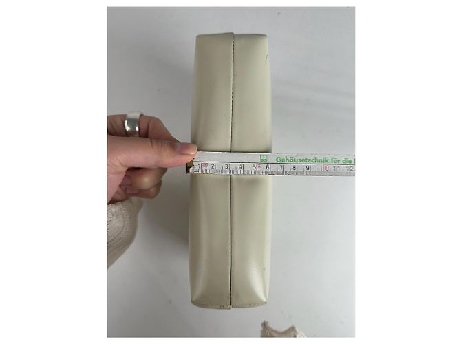 Clutch in pelle vintage Loewe Madrid bianca Bianco - vista 6