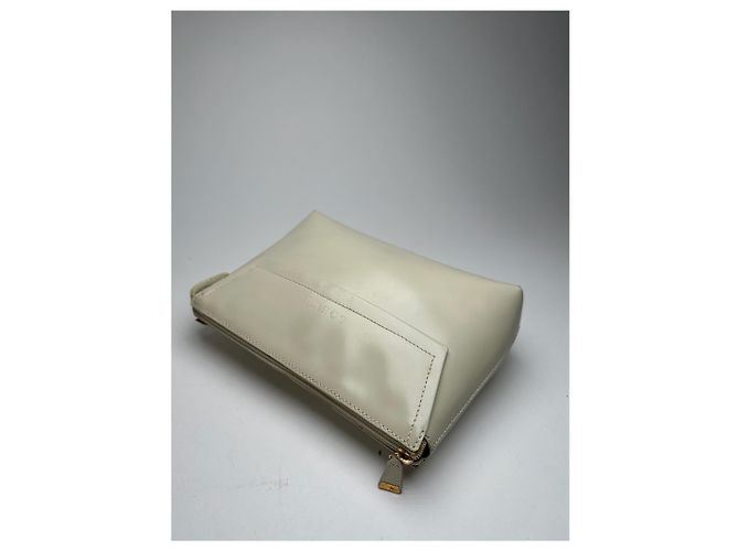 Clutch in pelle vintage Loewe Madrid bianca Bianco - vista 8