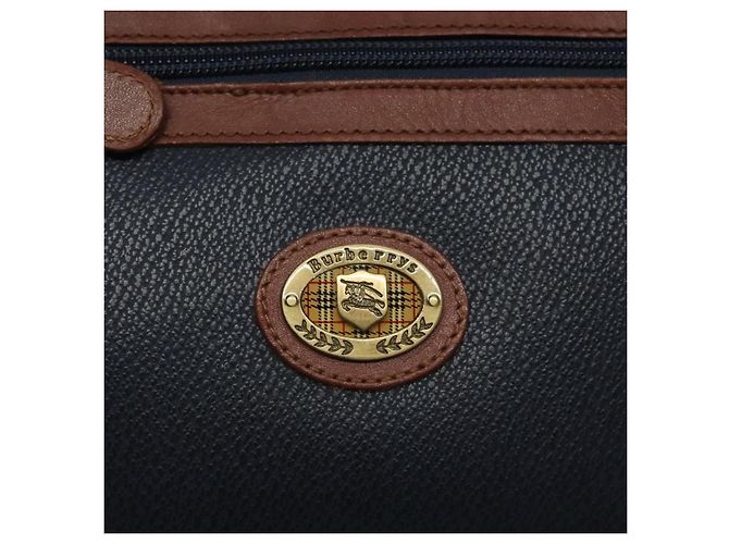 Autre Marque Borsa a mano Burberrys in PVC pelle blu navy oro Auth ar13433 D'oro - vista 17