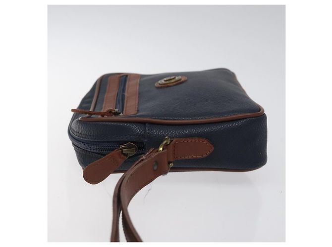 Autre Marque Borsa a mano Burberrys in PVC pelle blu navy oro Auth ar13433 D'oro - vista 4