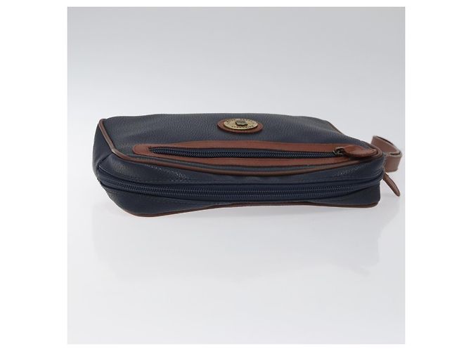 Autre Marque Borsa a mano Burberrys in PVC pelle blu navy oro Auth ar13433 D'oro - vista 5