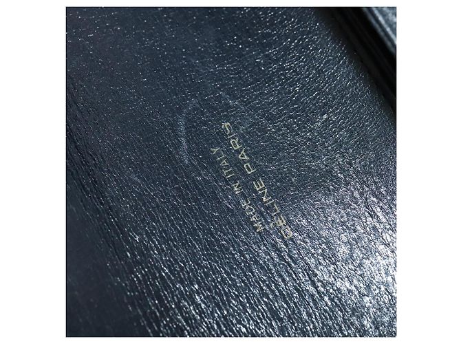 Céline Borsa a spalla CELINE C Sulky in tela blu navy e oro Auth BA1378 D'oro - vista 20