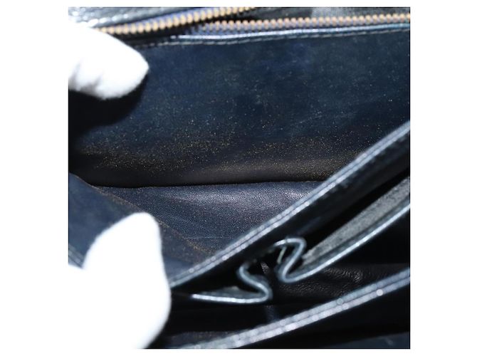 Céline Borsa a spalla CELINE C Sulky in tela blu navy e oro Auth BA1378 D'oro - vista 23