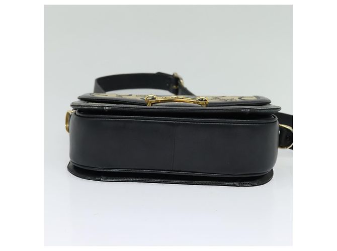 Céline Borsa a spalla CELINE C Sulky in tela blu navy e oro Auth BA1378 D'oro - vista 5