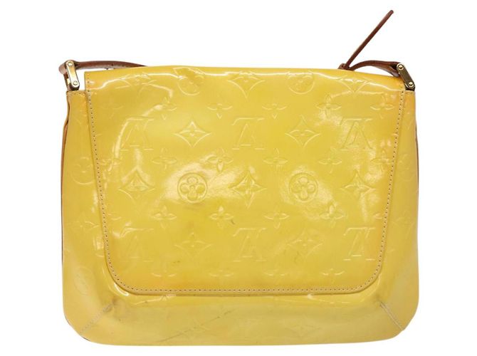 LOUIS VUITTON Borsa Thompson Street Monogram Vernis Gialla M91071 LV Auth bs24506 D'oro - vista 2