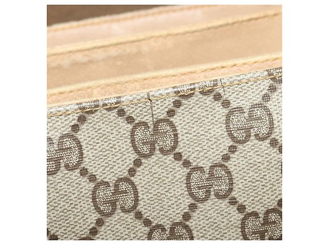Bolso Gucci GG Supreme Web Sherry Line PVC Beige Oro 904 02 084 Auth BA1032 Dorado - vista 10