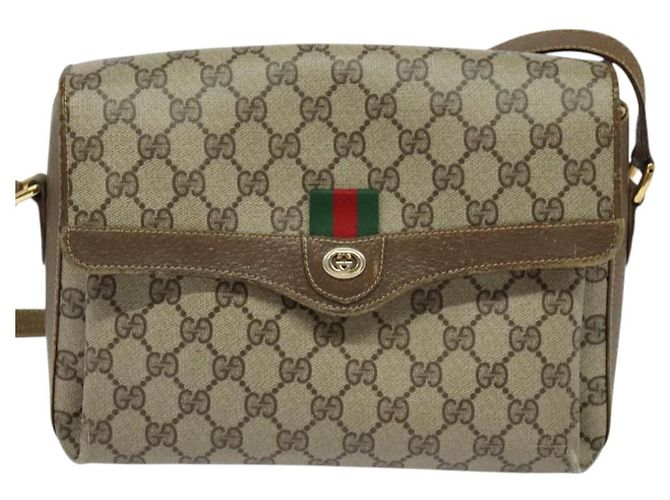 Bolso Gucci GG Supreme Web Sherry Line PVC Beige Oro 904 02 084 Auth BA1032 Dorado - vista 13