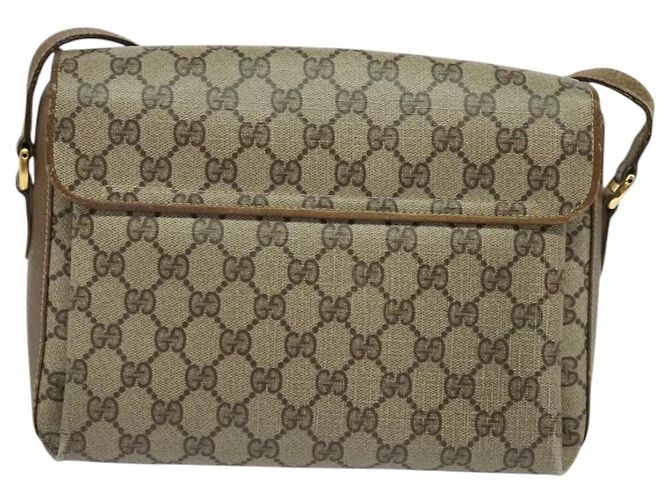 Bolso Gucci GG Supreme Web Sherry Line PVC Beige Oro 904 02 084 Auth BA1032 Dorado - vista 2