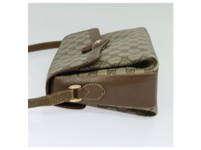 Bolso Gucci GG Supreme Web Sherry Line PVC Beige Oro 904 02 084 Auth BA1032 Dorado - vista 3