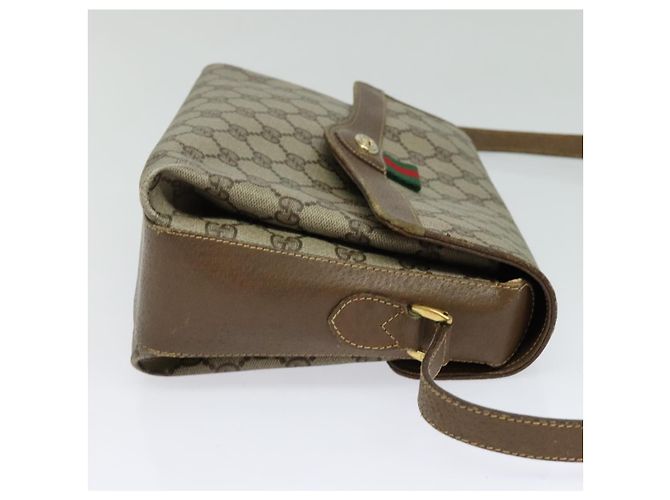 Bolso Gucci GG Supreme Web Sherry Line PVC Beige Oro 904 02 084 Auth BA1032 Dorado - vista 4