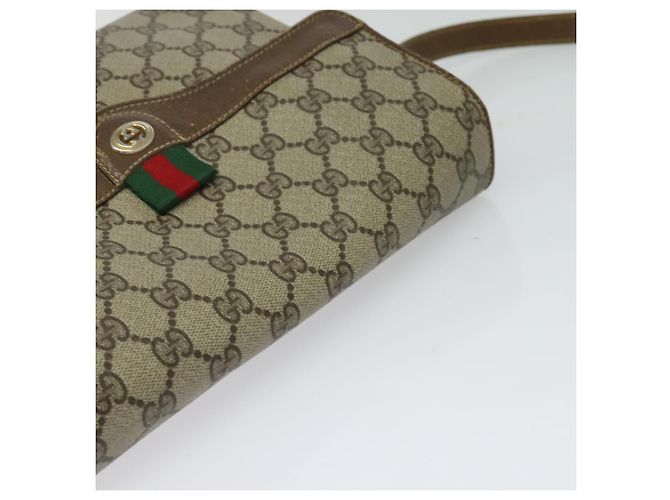 Bolso Gucci GG Supreme Web Sherry Line PVC Beige Oro 904 02 084 Auth BA1032 Dorado - vista 6