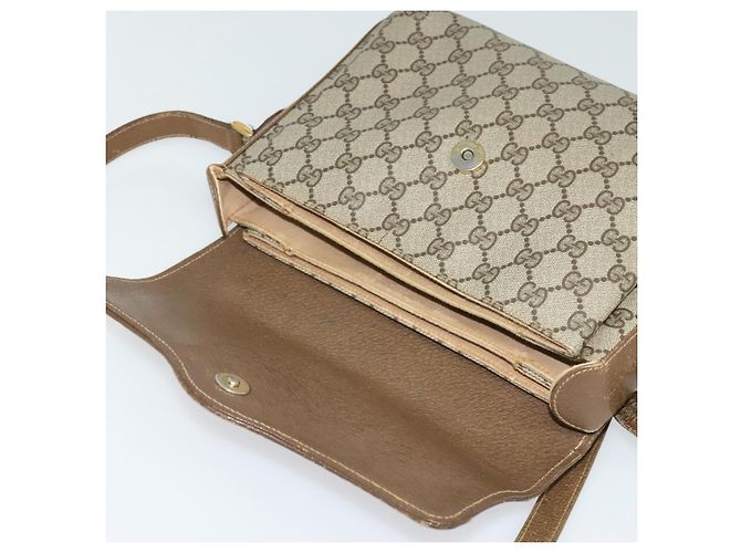 Bolso Gucci GG Supreme Web Sherry Line PVC Beige Oro 904 02 084 Auth BA1032 Dorado - vista 9