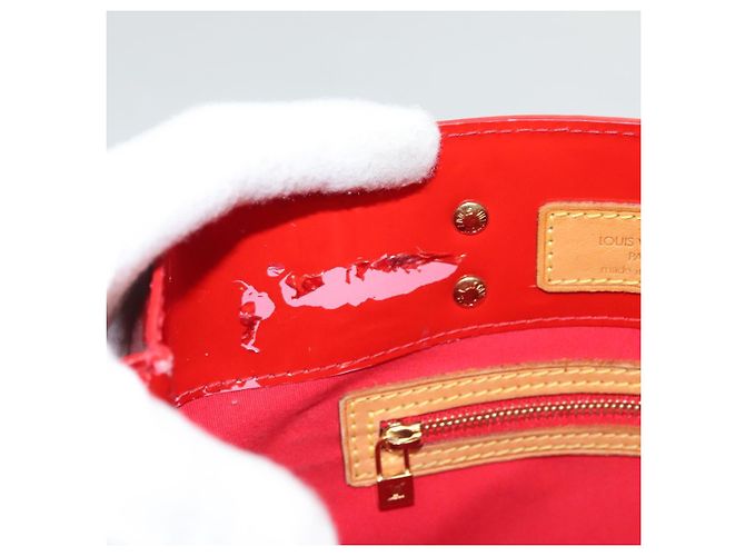 LOUIS VUITTON Monogram Vernis Reade PM Borsa a Mano Rossa M91088 LV Auth ti2980 Rosso - vista 10
