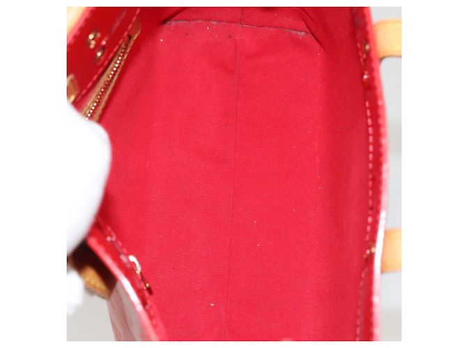LOUIS VUITTON Monogram Vernis Reade PM Borsa a Mano Rossa M91088 LV Auth ti2980 Rosso - vista 11