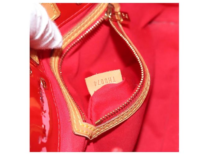 LOUIS VUITTON Monogram Vernis Reade PM Borsa a Mano Rossa M91088 LV Auth ti2980 Rosso - vista 12