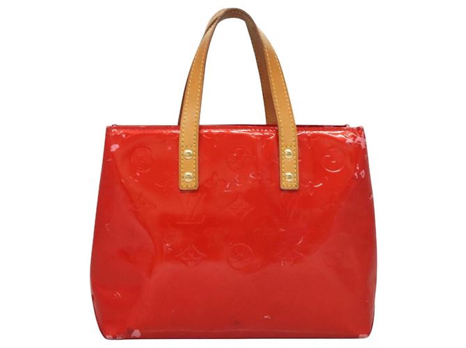 LOUIS VUITTON Monogram Vernis Reade PM Borsa a Mano Rossa M91088 LV Auth ti2980 Rosso - vista 13