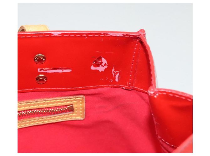 LOUIS VUITTON Monogram Vernis Reade PM Borsa a Mano Rossa M91088 LV Auth ti2980 Rosso - vista 19