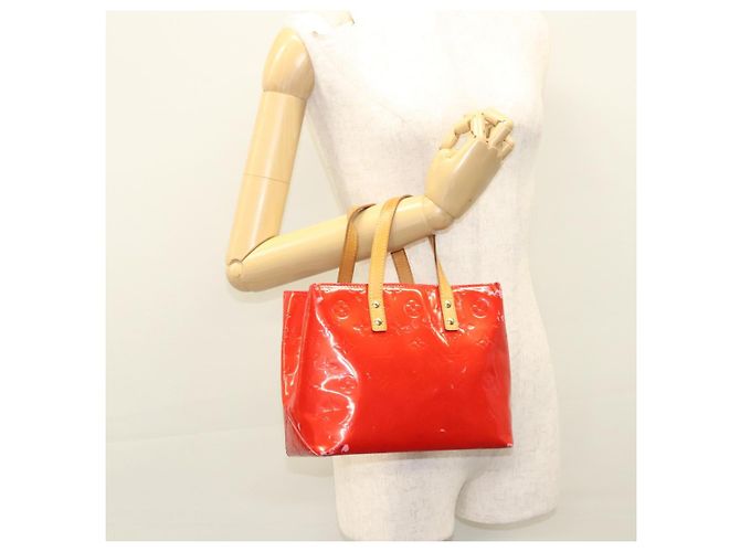 LOUIS VUITTON Monogram Vernis Reade PM Borsa a Mano Rossa M91088 LV Auth ti2980 Rosso - vista 24