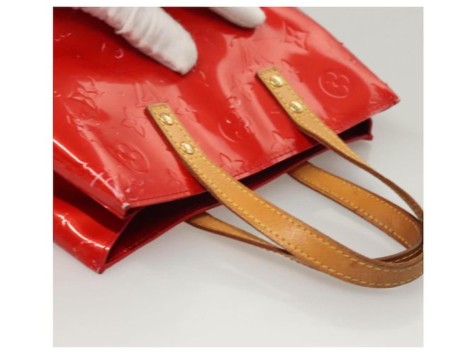 LOUIS VUITTON Monogram Vernis Reade PM Borsa a Mano Rossa M91088 LV Auth ti2980 Rosso - vista 6