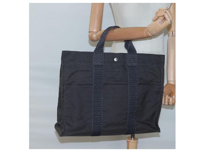 Hermès HERMES Handtasche Her Line MM Canvas Grau Silber Auth th5896 Braun - Ansicht 19