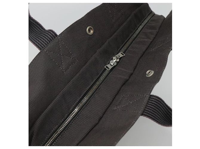 Hermès HERMES Handtasche Her Line MM Canvas Grau Silber Auth th5896 Braun - Ansicht 6