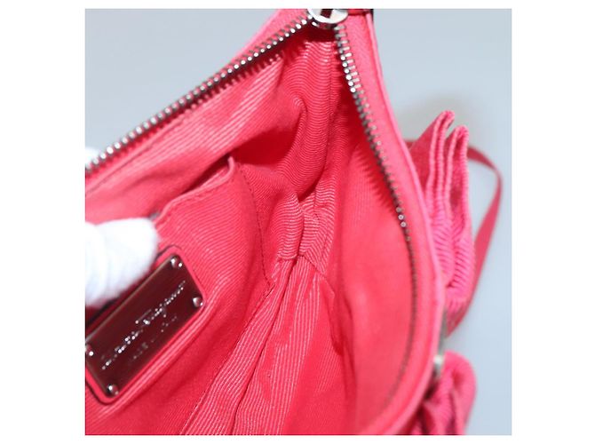 Borsa a spalla Salvatore Ferragamo in nylon rosa oro Auth bs24618 D'oro - vista 19