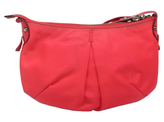 Borsa a spalla Salvatore Ferragamo in nylon rosa oro Auth bs24618 D'oro - vista 2