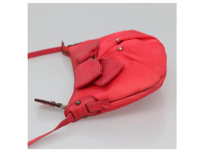 Borsa a spalla Salvatore Ferragamo in nylon rosa oro Auth bs24618 D'oro - vista 4