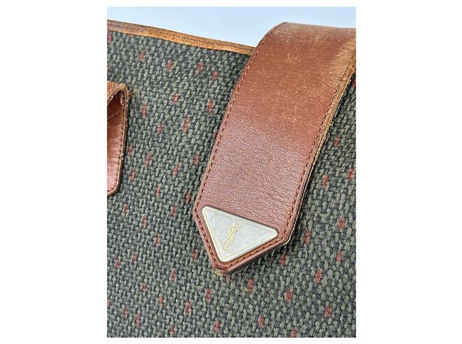Vintage Yves Saint Laurent Handtasche grau braun - Ansicht 9