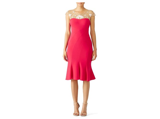 Marchesa Wunderschönes Kleid mit Spitzenoberteil Pink Golden - Ansicht 2