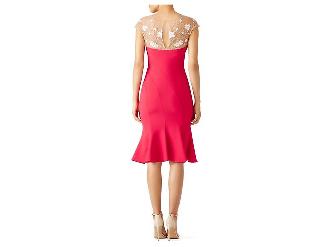 Marchesa Wunderschönes Kleid mit Spitzenoberteil Pink Golden - Ansicht 3