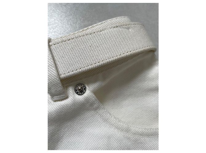 Vaqueros Chanel Blancos de Algodón con Cinturón Removible Talla 40 - vista 3