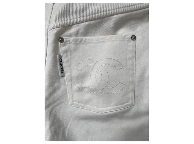 Vaqueros Chanel Blancos de Algodón con Cinturón Removible Talla 40 - vista 4