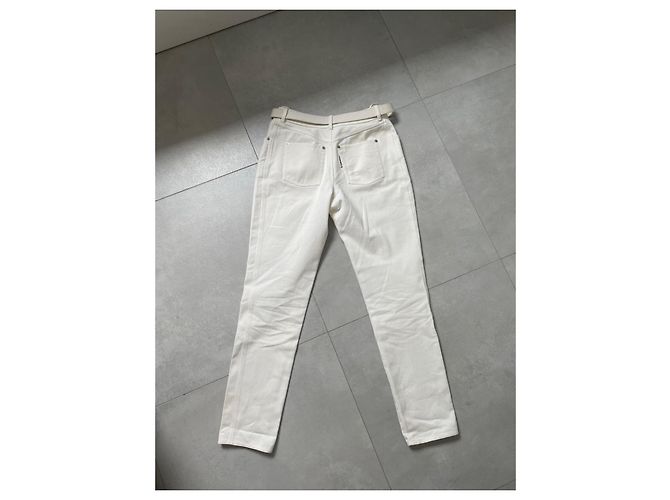 Vaqueros Chanel Blancos de Algodón con Cinturón Removible Talla 40 - vista 5