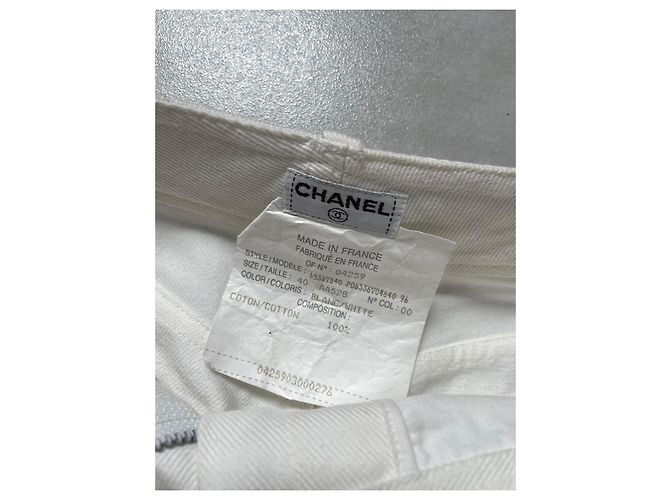 Vaqueros Chanel Blancos de Algodón con Cinturón Removible Talla 40 - vista 6