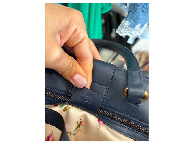 Gucci Borsa da shopping con manico in denim GG Marmont Blu - vista 6