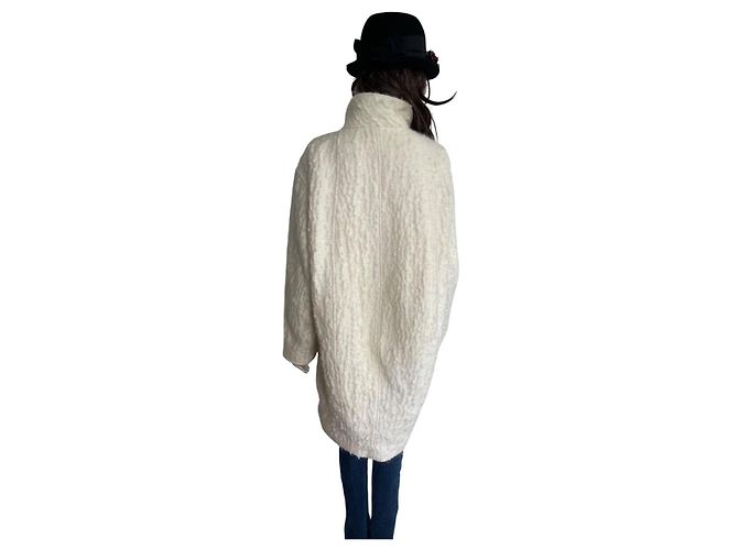 Chanel Coat Eggshell Mohair Wool Silk Size 40 - view 5