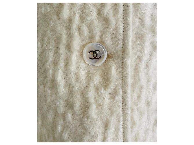 Chanel Coat Eggshell Mohair Wool Silk Size 40 - view 9