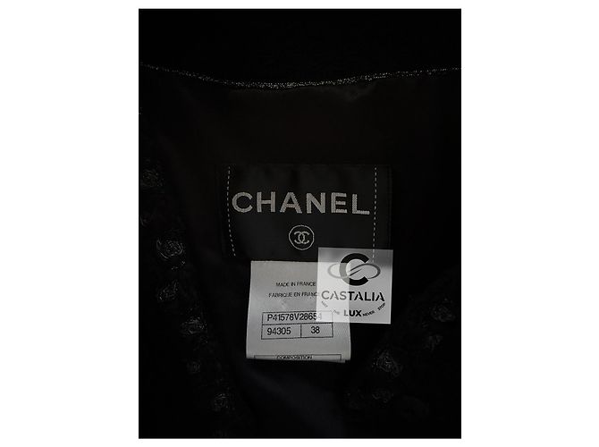 Chanel Paris / Byzanz CC Gripoix Knöpfe Schwarzer Mantel 38 FR - Ansicht 11