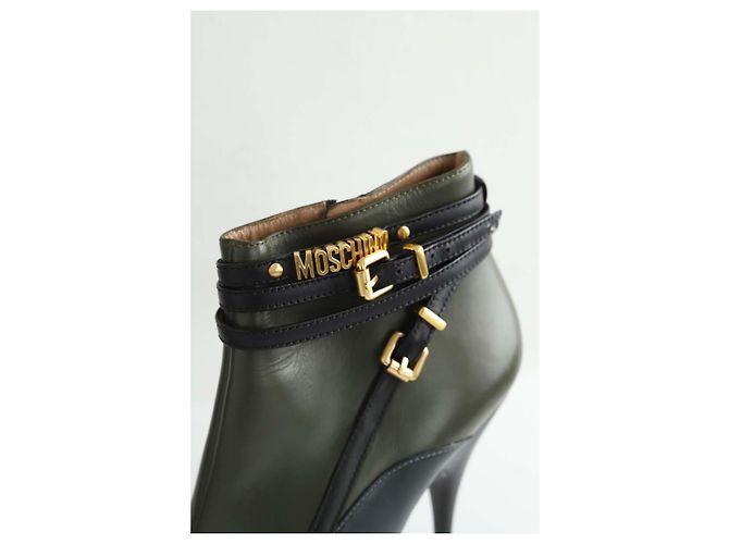 Moschino Botas de cuero caqui - vista 5