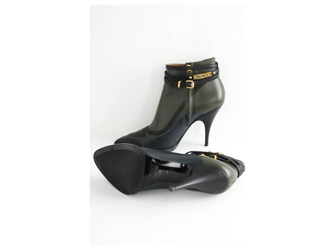 Moschino Botas de cuero caqui - vista 6