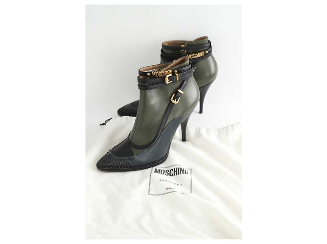 Moschino Botas de cuero caqui - vista 7