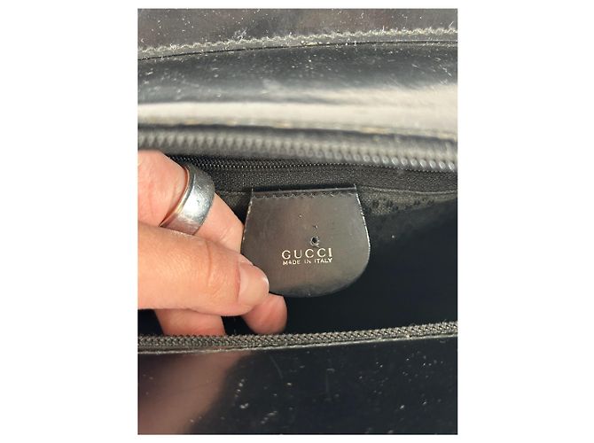 Bamboo Vintage Gucci Canvas Tasche mit Bambusgriff in Schwarz - Ansicht 5