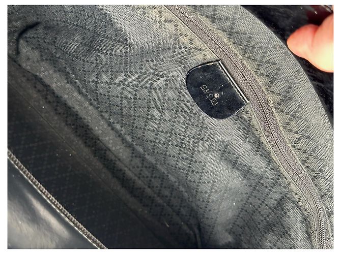 Bamboo Vintage Gucci Canvas Tasche mit Bambusgriff in Schwarz - Ansicht 6
