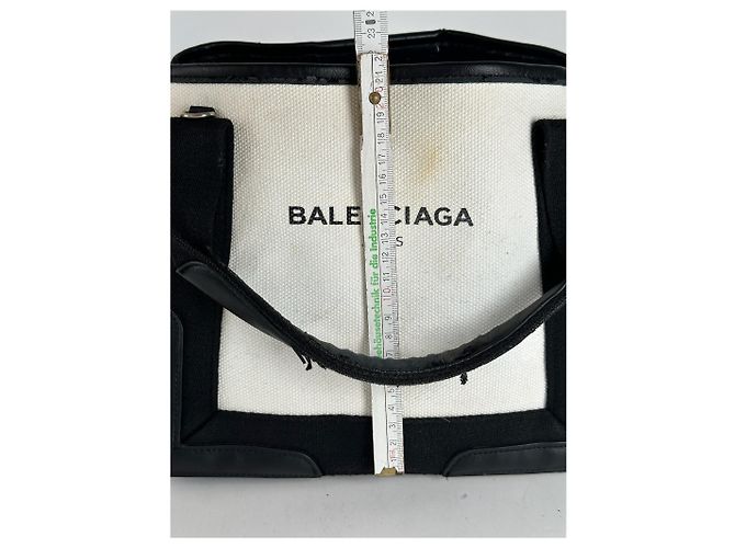 Vintage Balenciaga Logo Tasche Weiß Schwarz - Ansicht 11