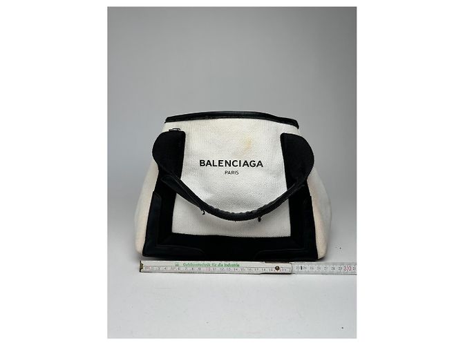 Vintage Balenciaga Logo Tasche Weiß Schwarz - Ansicht 12