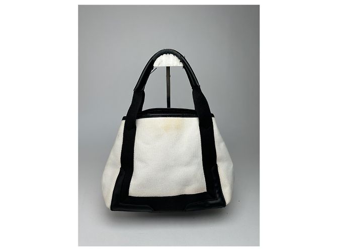 Vintage Balenciaga Logo Tasche Weiß Schwarz - Ansicht 2