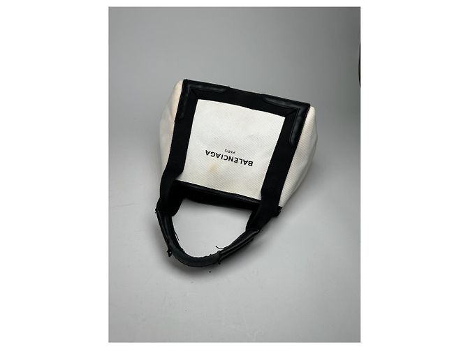 Vintage Balenciaga Logo Tasche Weiß Schwarz - Ansicht 3